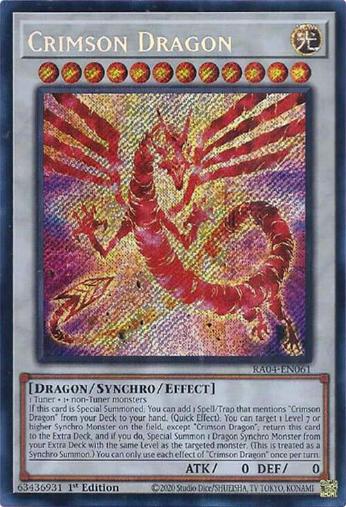 Crimson Dragon (card) [RA04-EN061] Secret Rare | Gam3 Escape