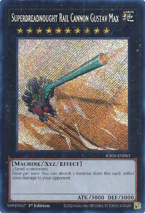 Superdreadnought Rail Cannon Gustav Max [RA04-EN063] Secret Rare | Gam3 Escape
