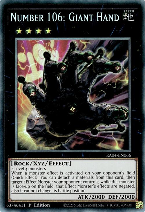 Number 106: Giant Hand [RA04-EN066] Prismatic Collector's Rare | Gam3 Escape