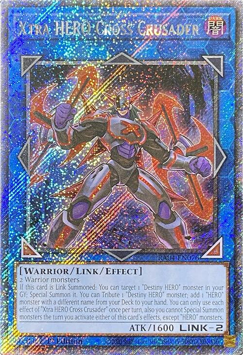Xtra HERO Cross Crusader [RA04-EN076] Platinum Secret Rare | Gam3 Escape