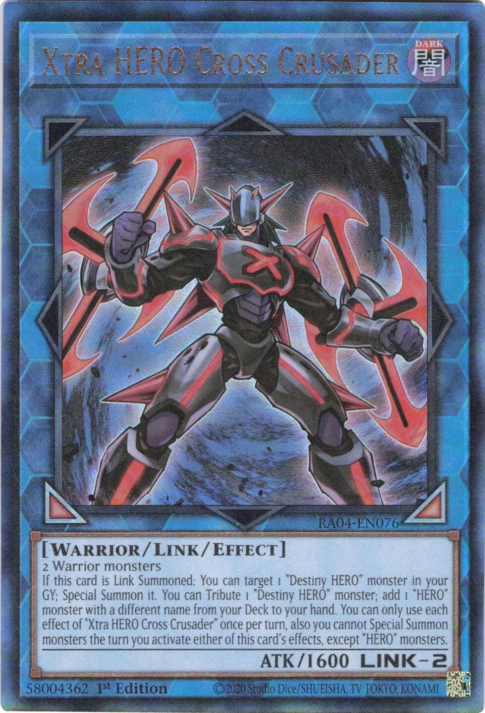 Xtra HERO Cross Crusader [RA04-EN076] Prismatic Ultimate Rare | Gam3 Escape