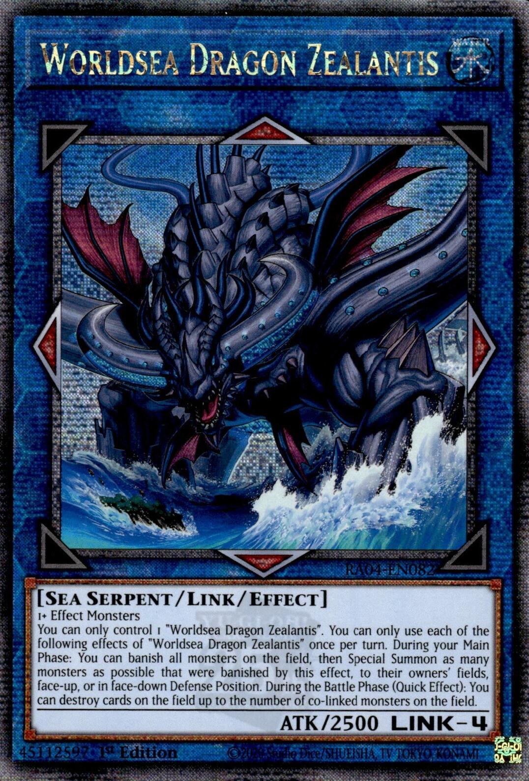 Worldsea Dragon Zealantis [RA04-EN082] Quarter Century Secret Rare | Gam3 Escape