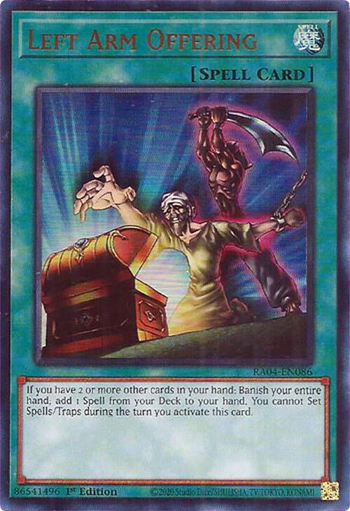 Left Arm Offering [RA04-EN086] Ultra Rare | Gam3 Escape