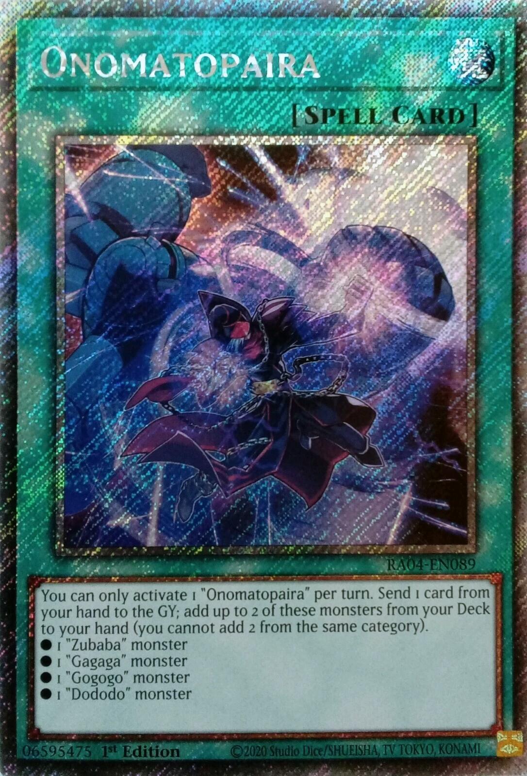 Onomatopaira [RA04-EN089] Platinum Secret Rare | Gam3 Escape