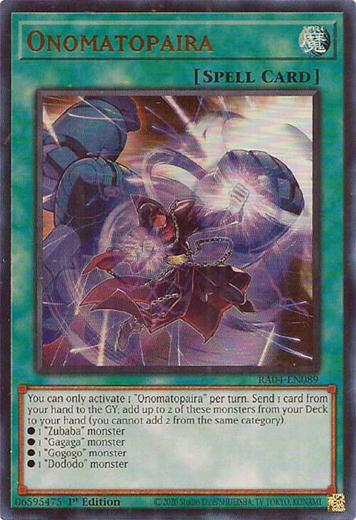 Onomatopaira [RA04-EN089] Ultra Rare | Gam3 Escape