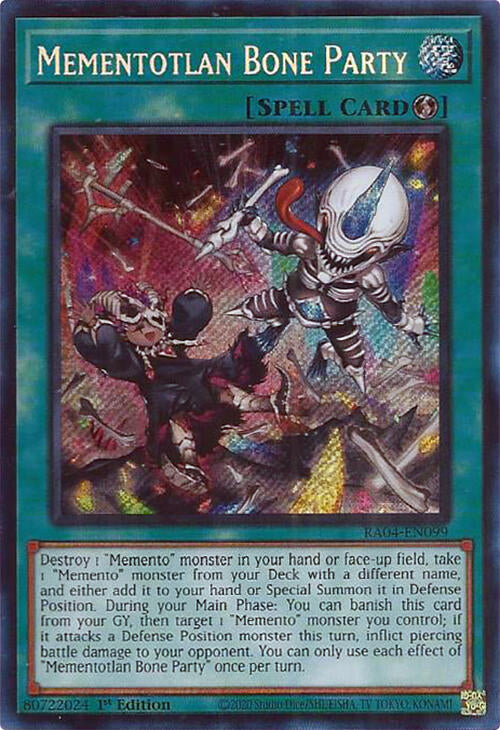 Mementotlan Bone Party [RA04-EN099] Secret Rare | Gam3 Escape