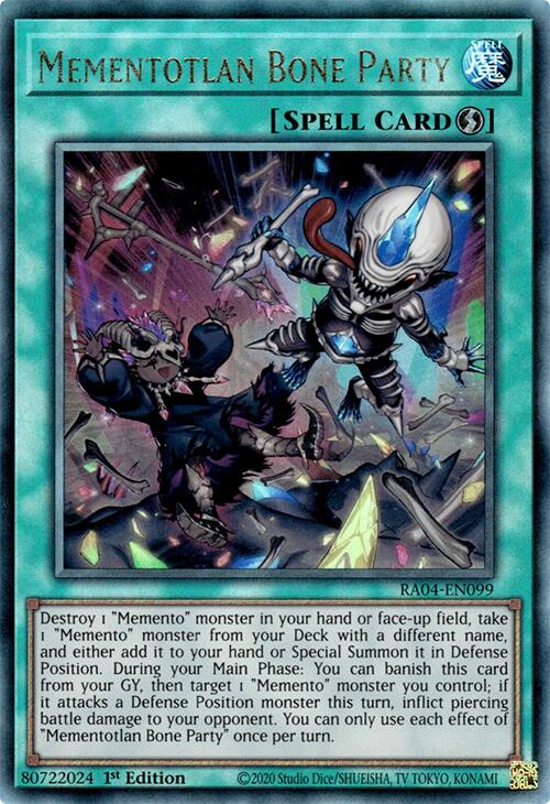 Mementotlan Bone Party [RA04-EN099] Prismatic Ultimate Rare | Gam3 Escape