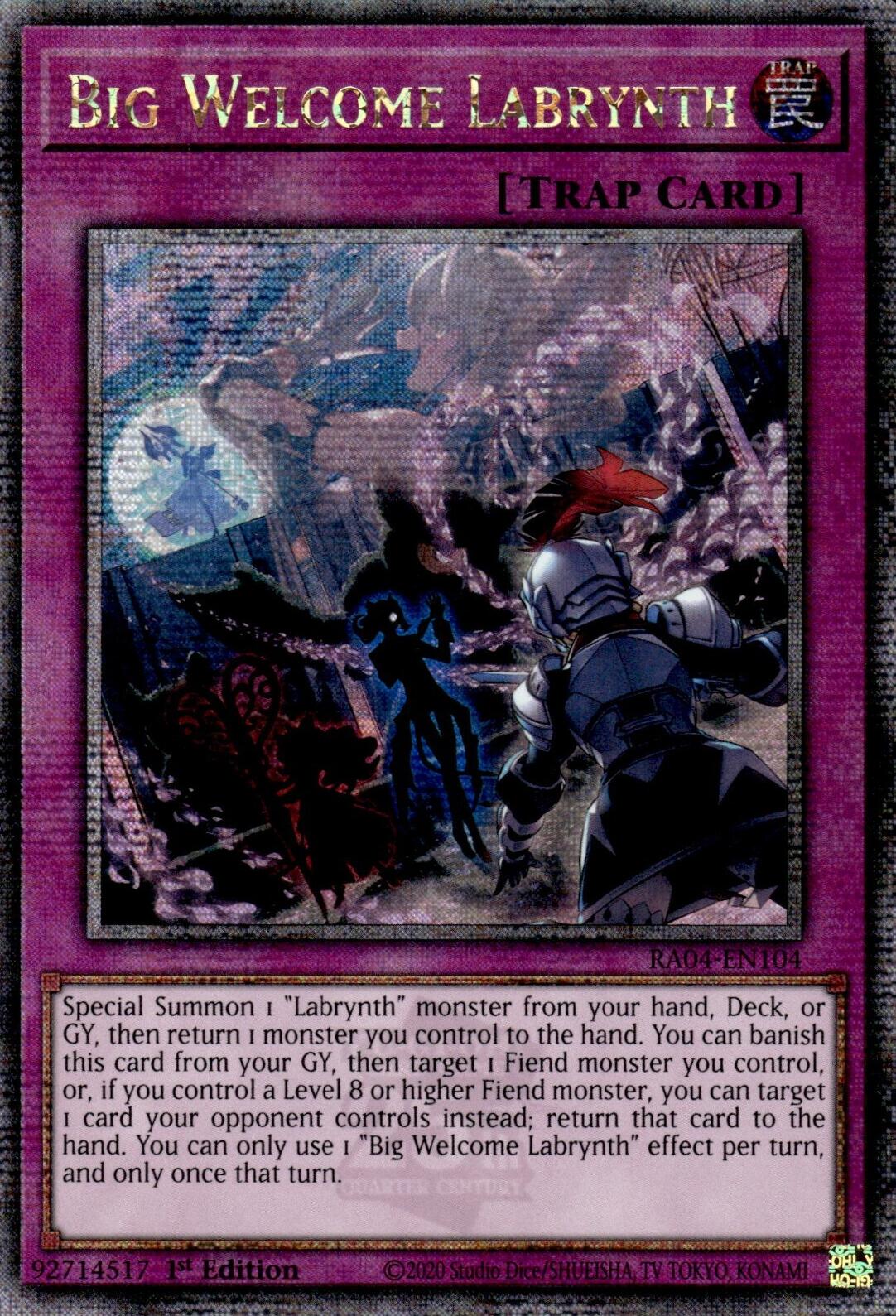 Big Welcome Labrynth [RA04-EN104] Quarter Century Secret Rare | Gam3 Escape