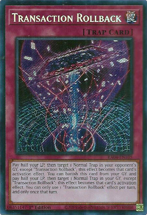 Transaction Rollback [RA04-EN105] Secret Rare | Gam3 Escape
