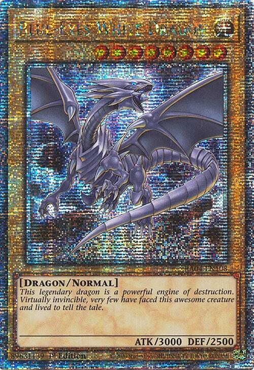 Blue-Eyes White Dragon (8th Art) [RA04-EN108] Quarter Century Secret Rare | Gam3 Escape