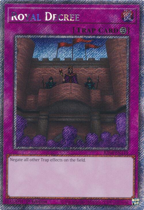 Royal Decree [RA04-EN113] Platinum Secret Rare | Gam3 Escape
