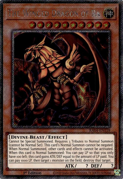 The Winged Dragon of Ra [RA04-EN118] Platinum Secret Rare | Gam3 Escape