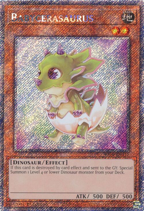 Babycerasaurus [RA04-EN131] Platinum Secret Rare | Gam3 Escape