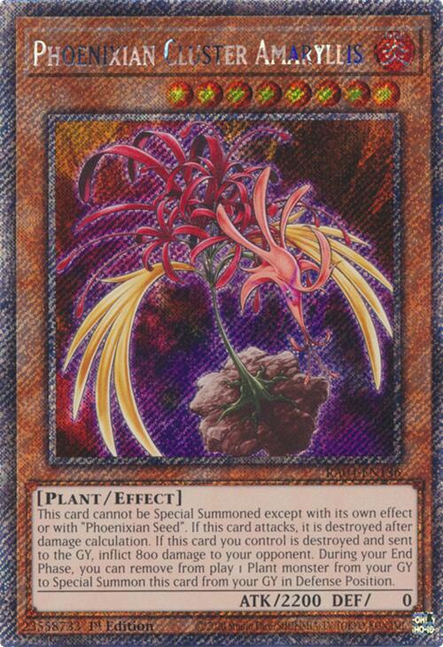 Phoenixian Cluster Amaryllis [RA04-EN136] Platinum Secret Rare | Gam3 Escape