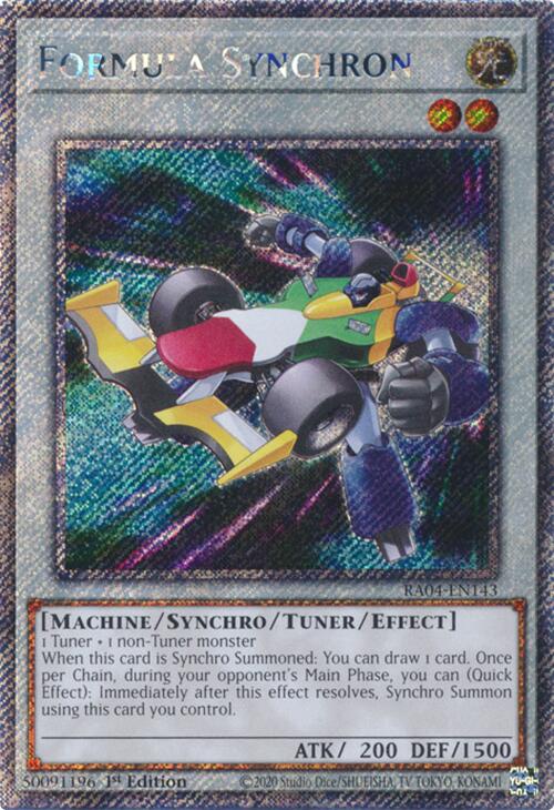 Formula Synchron [RA04-EN143] Platinum Secret Rare | Gam3 Escape