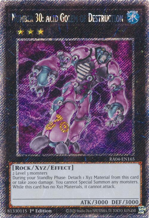 Number 30: Acid Golem of Destruction [RA04-EN165] Platinum Secret Rare | Gam3 Escape
