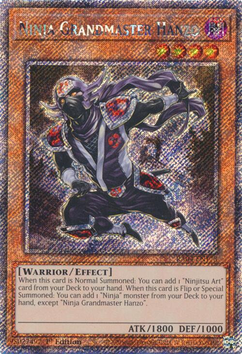 Ninja Grandmaster Hanzo [RA04-EN173] Platinum Secret Rare | Gam3 Escape