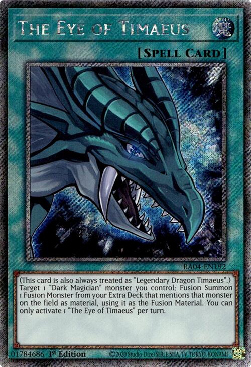 The Eye of Timaeus [RA04-EN192] Platinum Secret Rare | Gam3 Escape