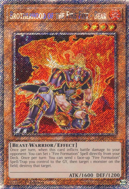 Brotherhood of the Fire Fist - Bear [RA04-EN198] Platinum Secret Rare | Gam3 Escape