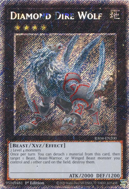 Diamond Dire Wolf [RA04-EN200] Platinum Secret Rare | Gam3 Escape