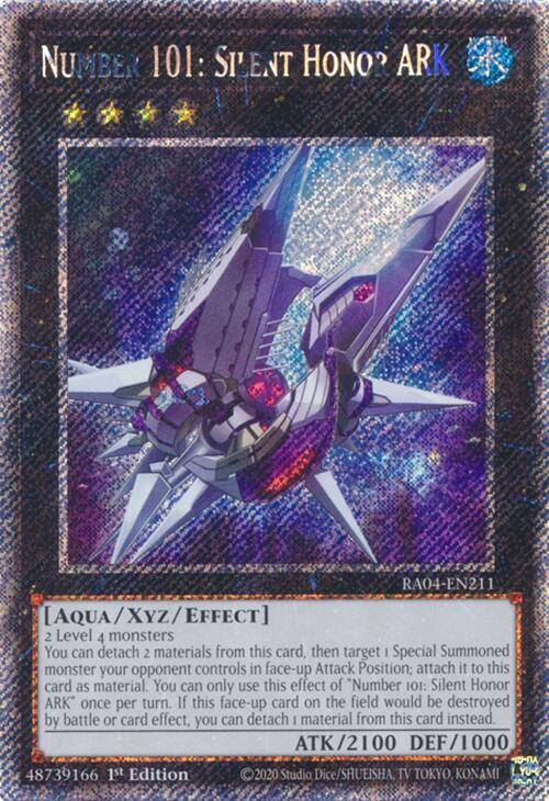 Number 101: Silent Honor ARK [RA04-EN211] Platinum Secret Rare | Gam3 Escape