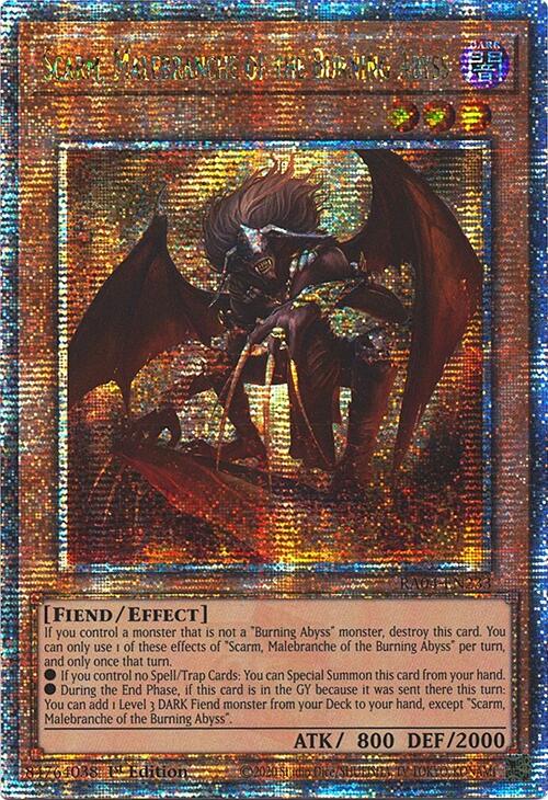 Scarm, Malebranche of the Burning Abyss [RA04-EN233] Quarter Century Secret Rare | Gam3 Escape