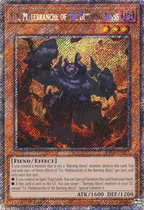 Cir, Malebranche of the Burning Abyss [RA04-EN235] Platinum Secret Rare | Gam3 Escape