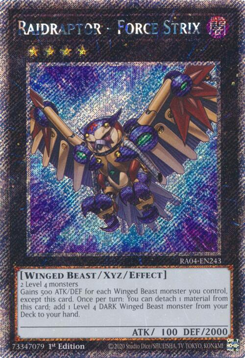 Raidraptor - Force Strix [RA04-EN243] Platinum Secret Rare | Gam3 Escape