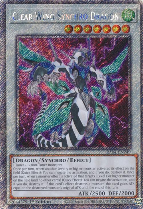 Clear Wing Synchro Dragon [RA04-EN249] Platinum Secret Rare | Gam3 Escape