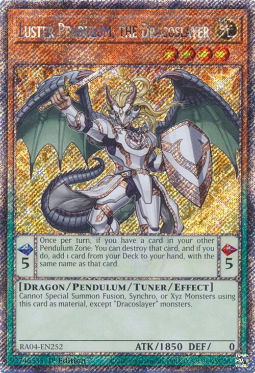 Luster Pendulum, the Dracoslayer [RA04-EN252] Platinum Secret Rare | Gam3 Escape