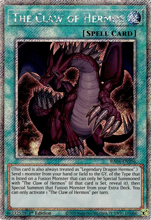 The Claw of Hermos [RA04-EN256] Platinum Secret Rare | Gam3 Escape