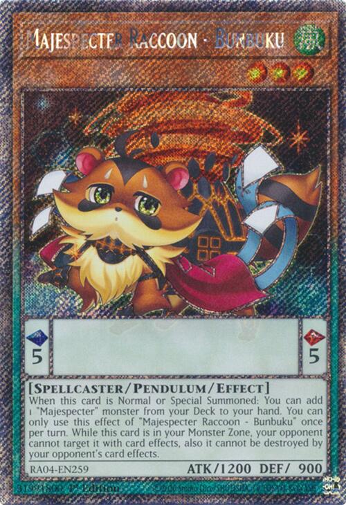 Majespecter Raccoon - Bunbuku [RA04-EN259] Platinum Secret Rare | Gam3 Escape