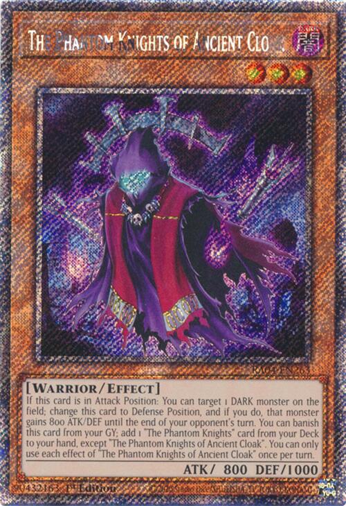 The Phantom Knights of Ancient Cloak [RA04-EN263] Platinum Secret Rare | Gam3 Escape