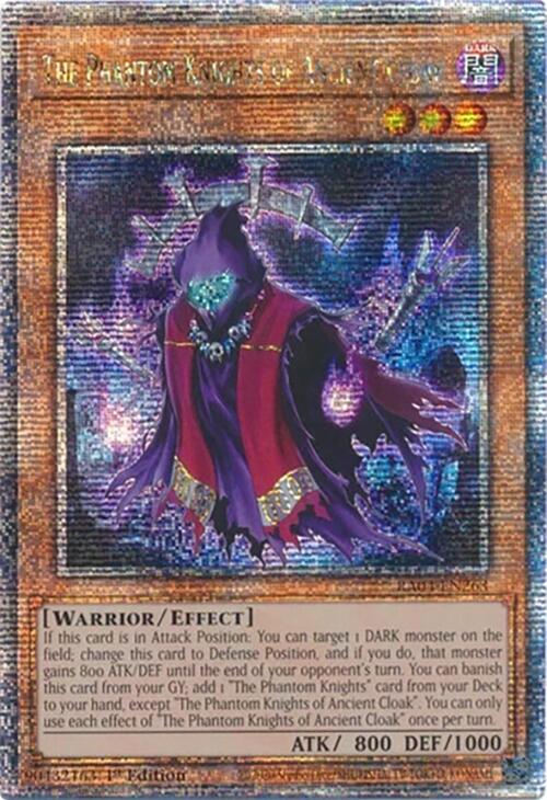 The Phantom Knights of Ancient Cloak [RA04-EN263] Quarter Century Secret Rare | Gam3 Escape