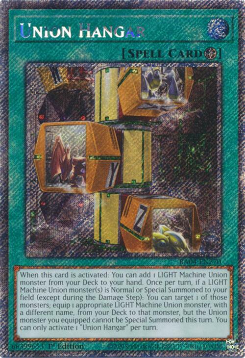 Union Hangar [RA04-EN270] Platinum Secret Rare | Gam3 Escape