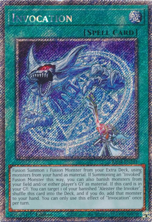 Invocation [RA04-EN281] Platinum Secret Rare | Gam3 Escape