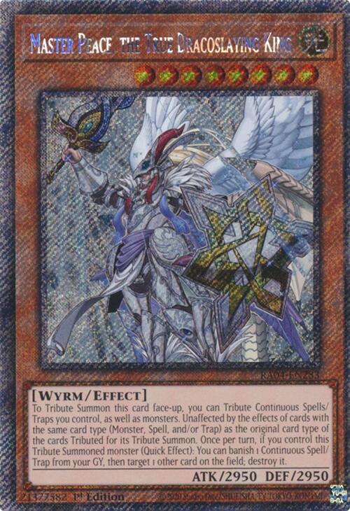 Master Peace, the True Dracoslaying King [RA04-EN283] Platinum Secret Rare | Gam3 Escape