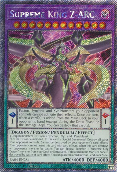 Supreme King Z-ARC [RA04-EN284] Platinum Secret Rare | Gam3 Escape