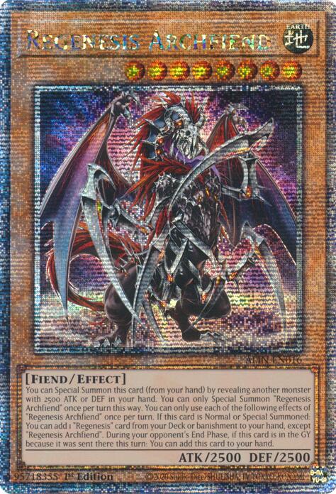Regenesis Archfiend [ALIN-EN016] Quarter Century Secret Rare | Gam3 Escape