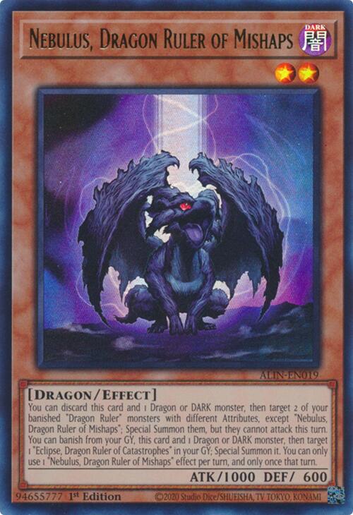 Nebulus, Dragon Ruler of Mishaps [ALIN-EN019] Ultra Rare | Gam3 Escape