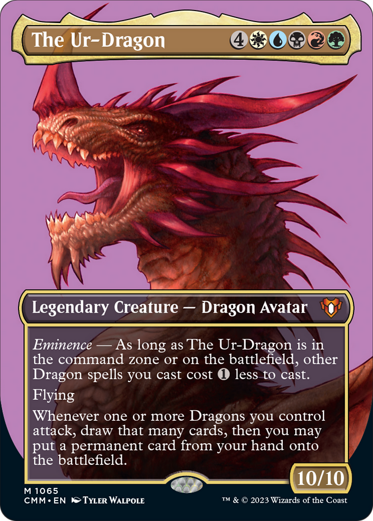 The Ur-Dragon (Borderless Textured Foil Frame Break) [Commander Masters] | Gam3 Escape