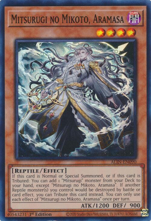 Mitsurugi no Mikoto, Aramasa [ALIN-EN090] Super Rare | Gam3 Escape