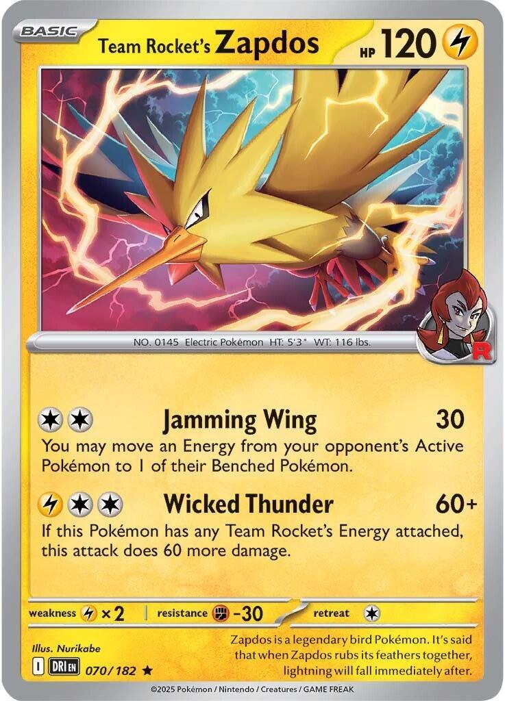 Team Rocket's Zapdos (070/182) [Scarlet & Violet: Destined Rivals] | Gam3 Escape