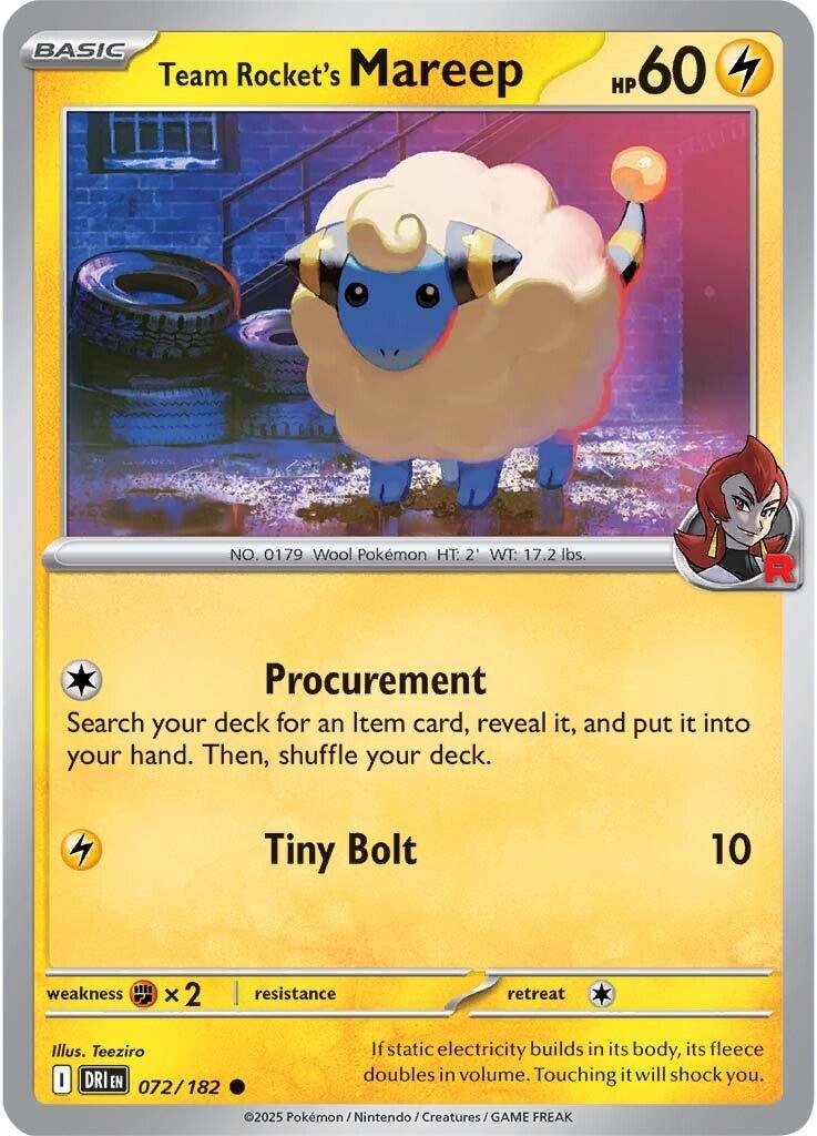 Team Rocket's Mareep (072/182) [Scarlet & Violet: Destined Rivals] | Gam3 Escape