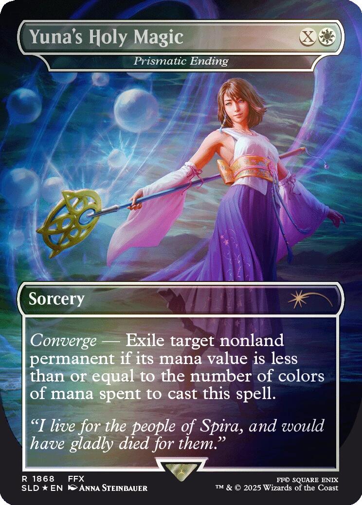 Yuna's Holy Magic - Prismatic Ending (Rainbow Foil) [Secret Lair Drop Series] | Gam3 Escape