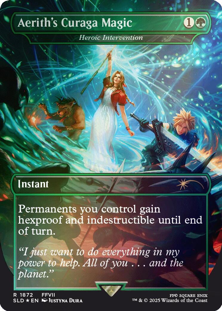 Aerith's Curaga Magic - Heroic Intervention (Rainbow Foil) [Secret Lair Drop Series] | Gam3 Escape