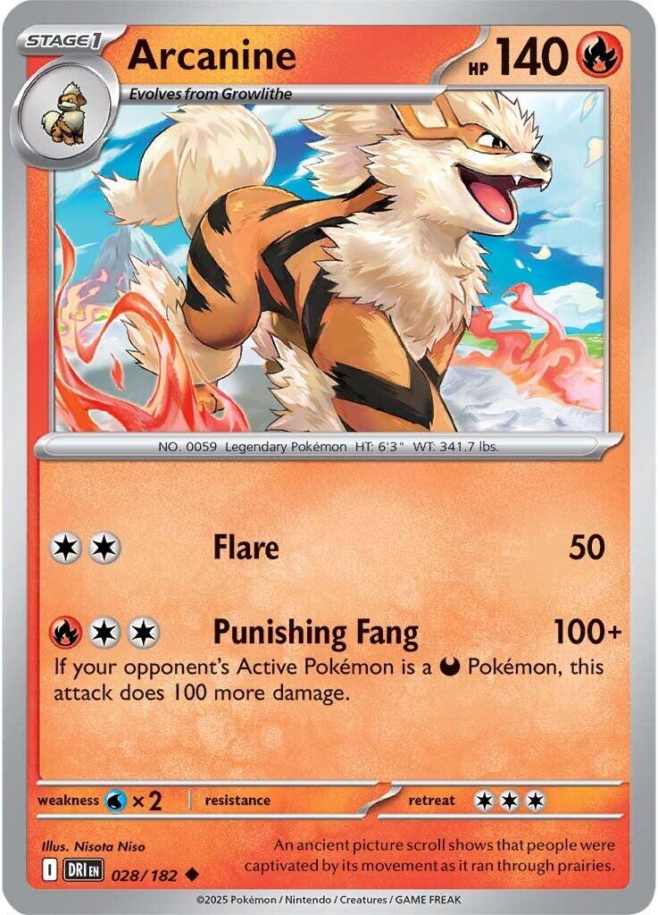 Arcanine (028/182) [Scarlet & Violet: Destined Rivals] | Gam3 Escape