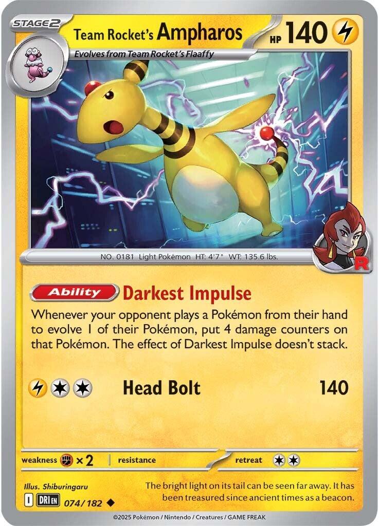 Team Rocket's Ampharos (074/182) [Scarlet & Violet: Destined Rivals] | Gam3 Escape