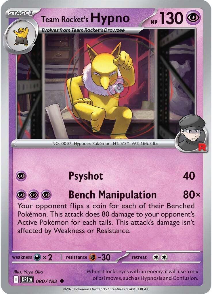 Team Rocket's Hypno (080/182) [Scarlet & Violet: Destined Rivals] | Gam3 Escape