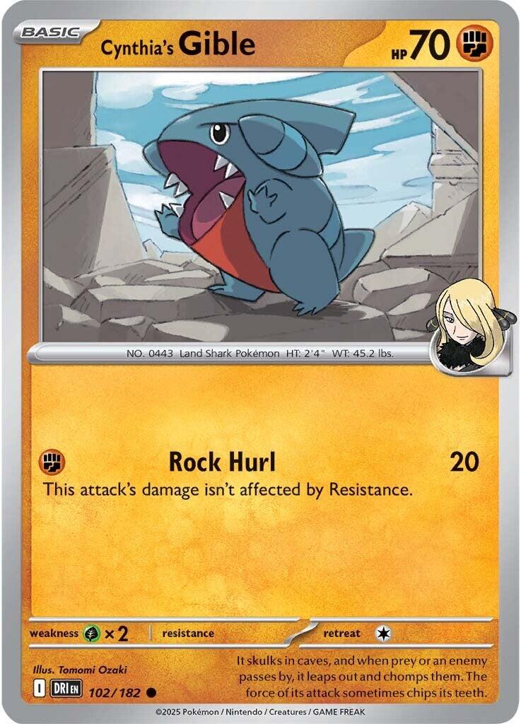 Cynthia's Gible (102/182) [Scarlet & Violet: Destined Rivals] | Gam3 Escape